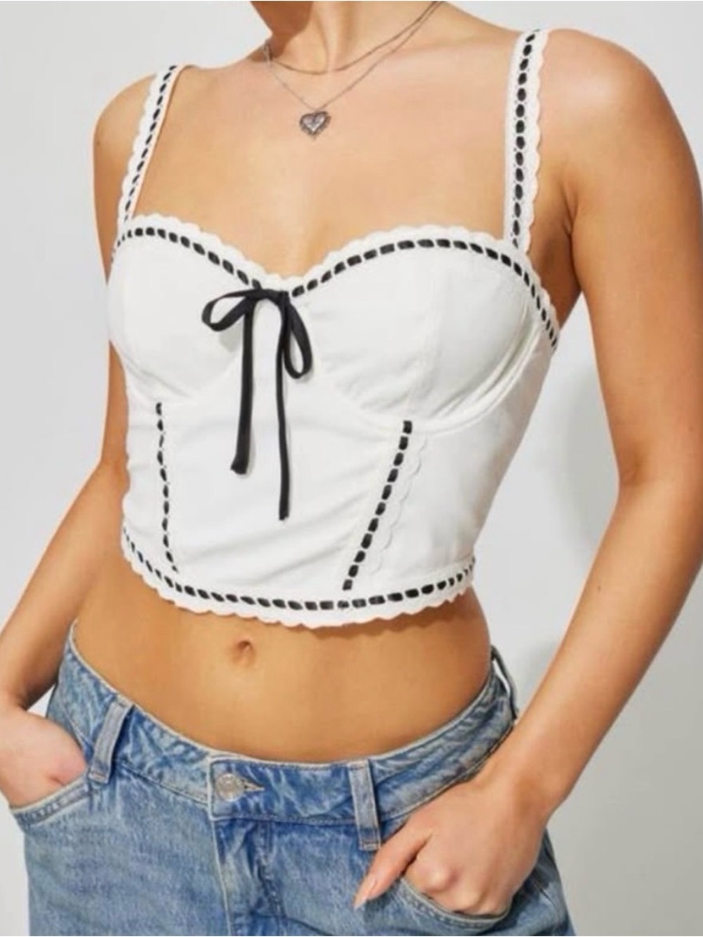 Garage white and black cherie corset